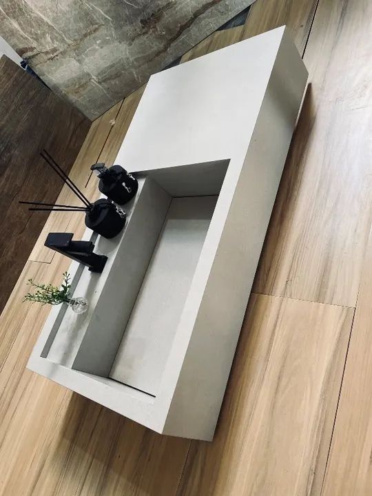 Pia de banheiro em porcelanato 