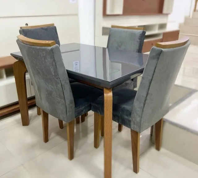 sala mesa jantar com 4 cadeiras