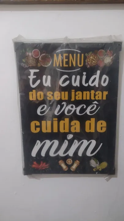 Quadro material alumínio frase tema cozinha