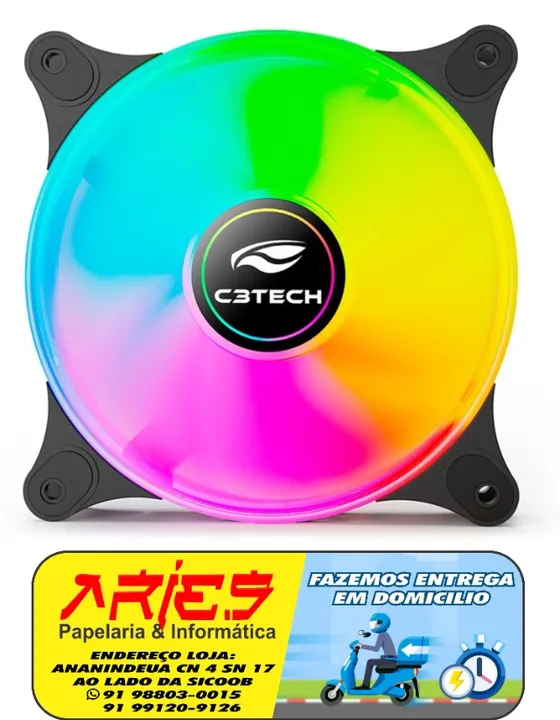 cooler fan rgb c3tech f9-l160bkrgb 12 cm