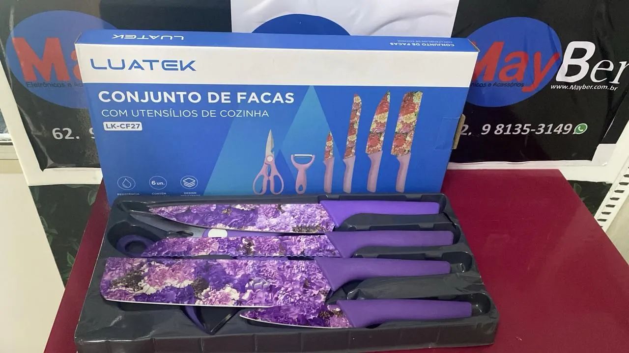 Conjunto De Facas Com Utensílios De Cozinha 6 Unidades 
