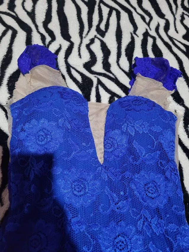 Vestido azul de renda - Foto 3