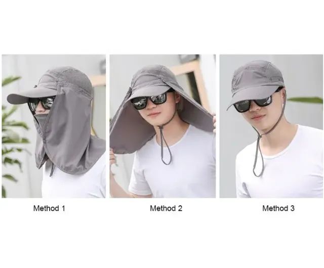 Chapéu de proteção solar, para esportes ao ar livre, com visor de rosto pescoço e proteção - Foto 5
