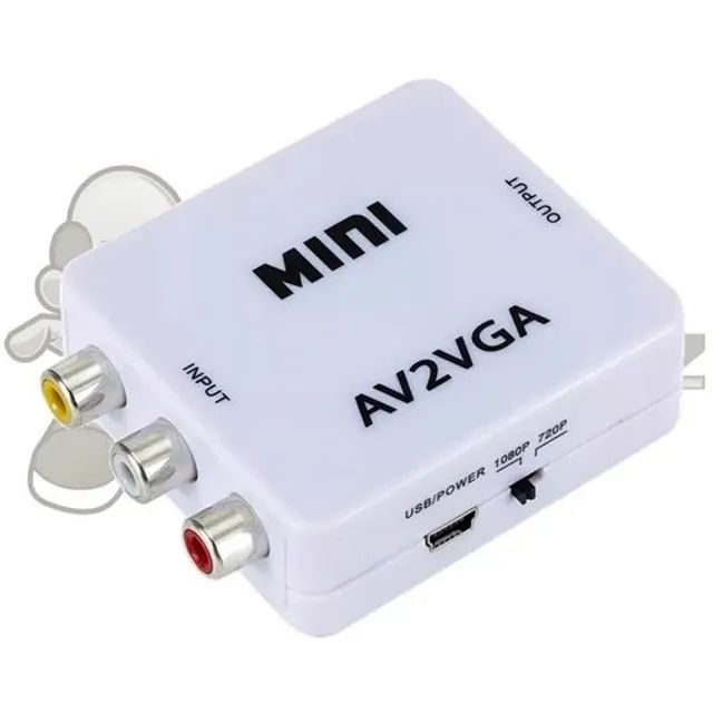 Mini Conversor Vídeo Composto, 3 RCA, AV Para VGA - AV2VGA em São Luís ma