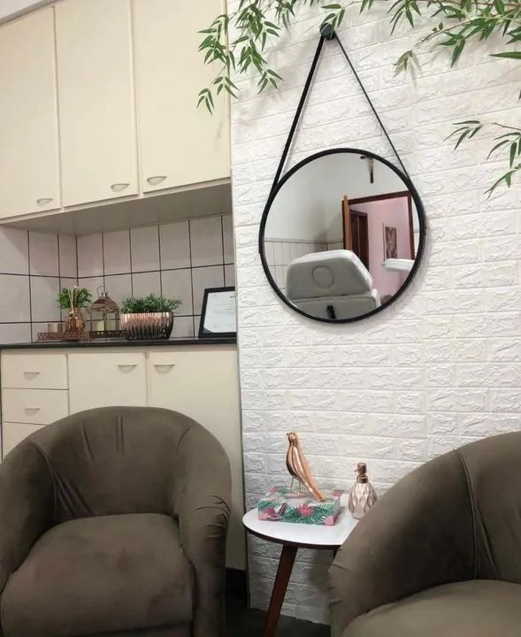 Placa adesiva modelo tijolinho branco 3d autocolante 70cm x 77cm  - Foto 2