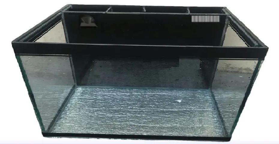 Aquário 100x40x50cm Vidro 8mm temperado com sump Interno no vidro traseiro de 60x10x50cm 