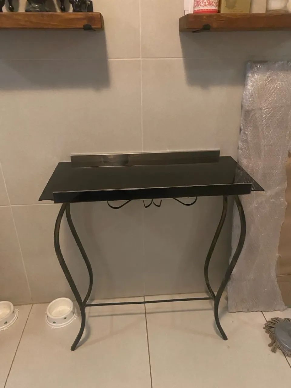 Mesa de apoio, lateral, bar com tampo de vidro - Foto 4
