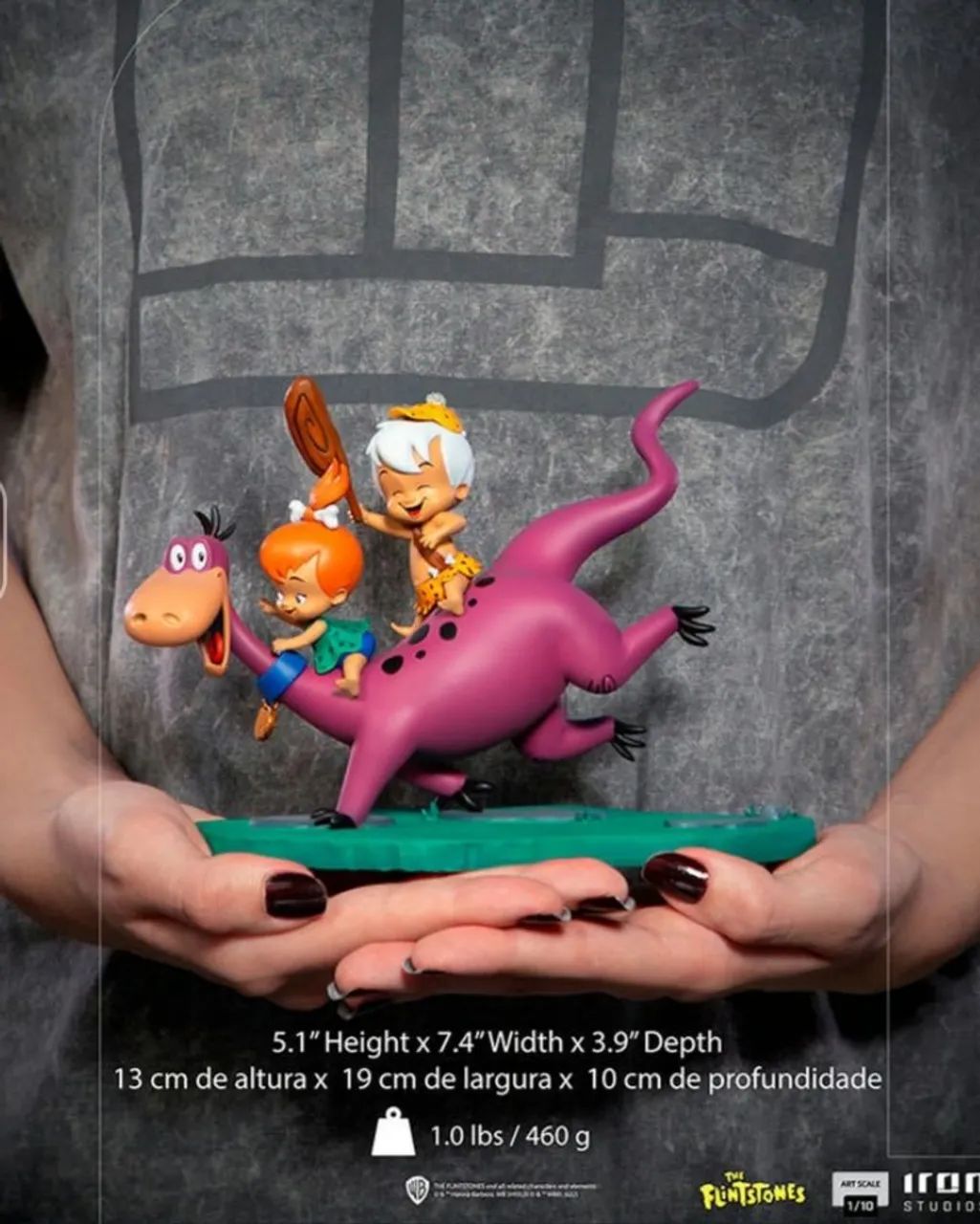 Dino Pedrita e Bam Bam Flintstones Iron Studios - Foto 5