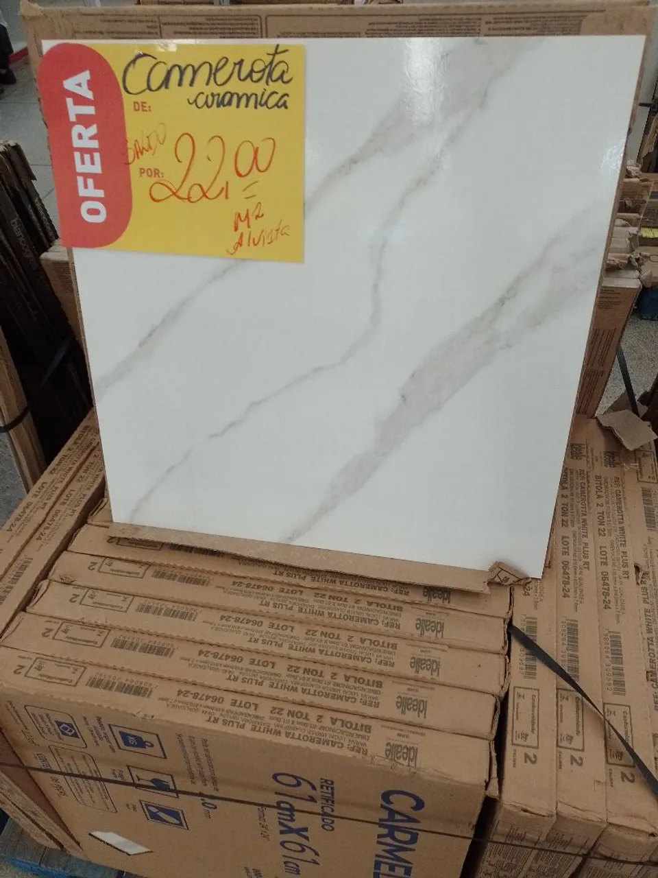 Ceramica 61x61cm - Camerota White Plus