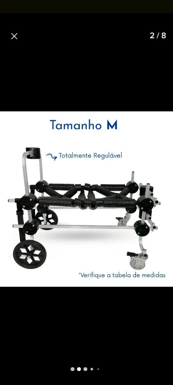 Cadeira 4 rodas, andador Canino  - Foto 2