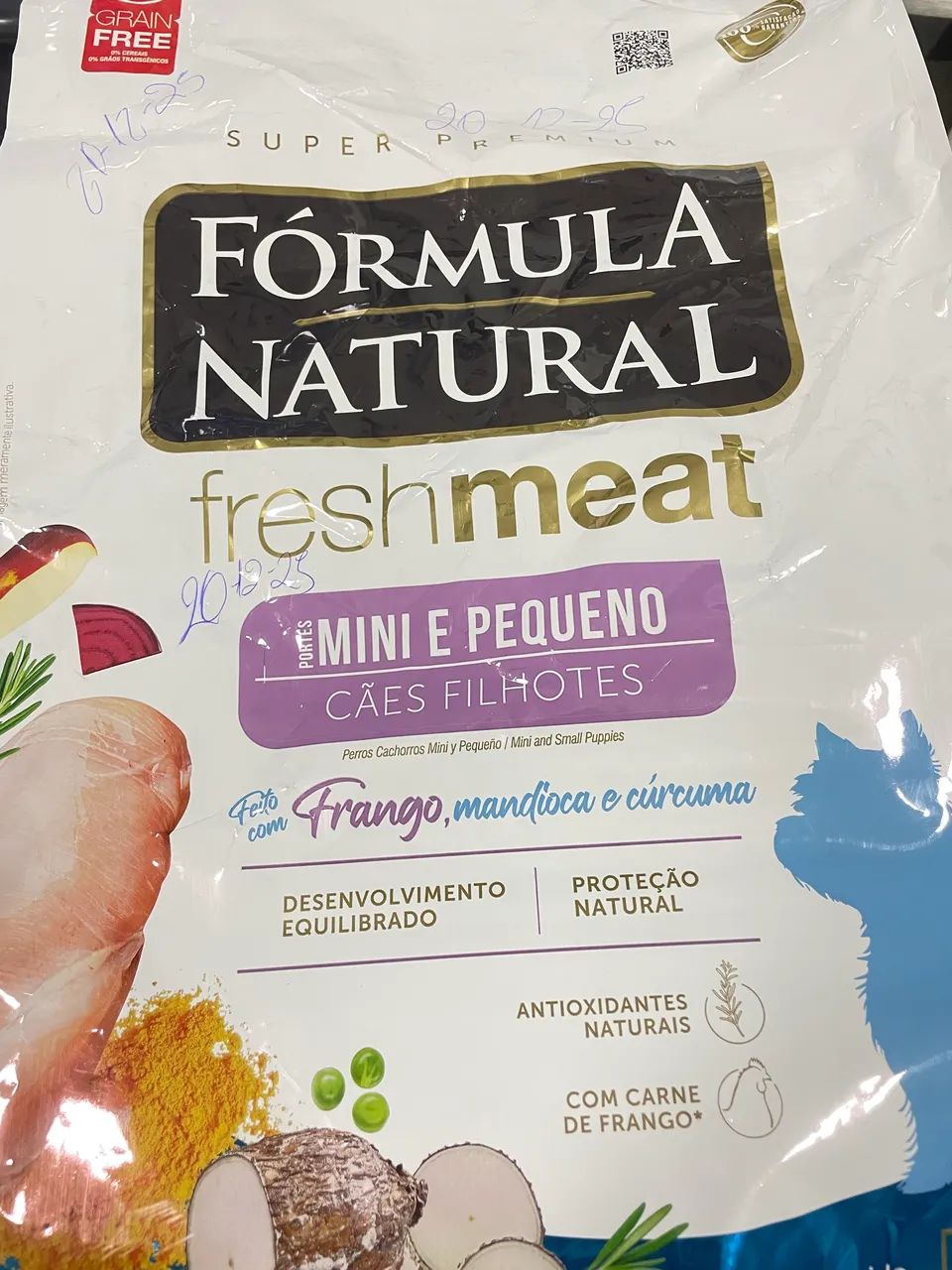 2,5 kg Pacotes de 500 g fórmula natural filhote 