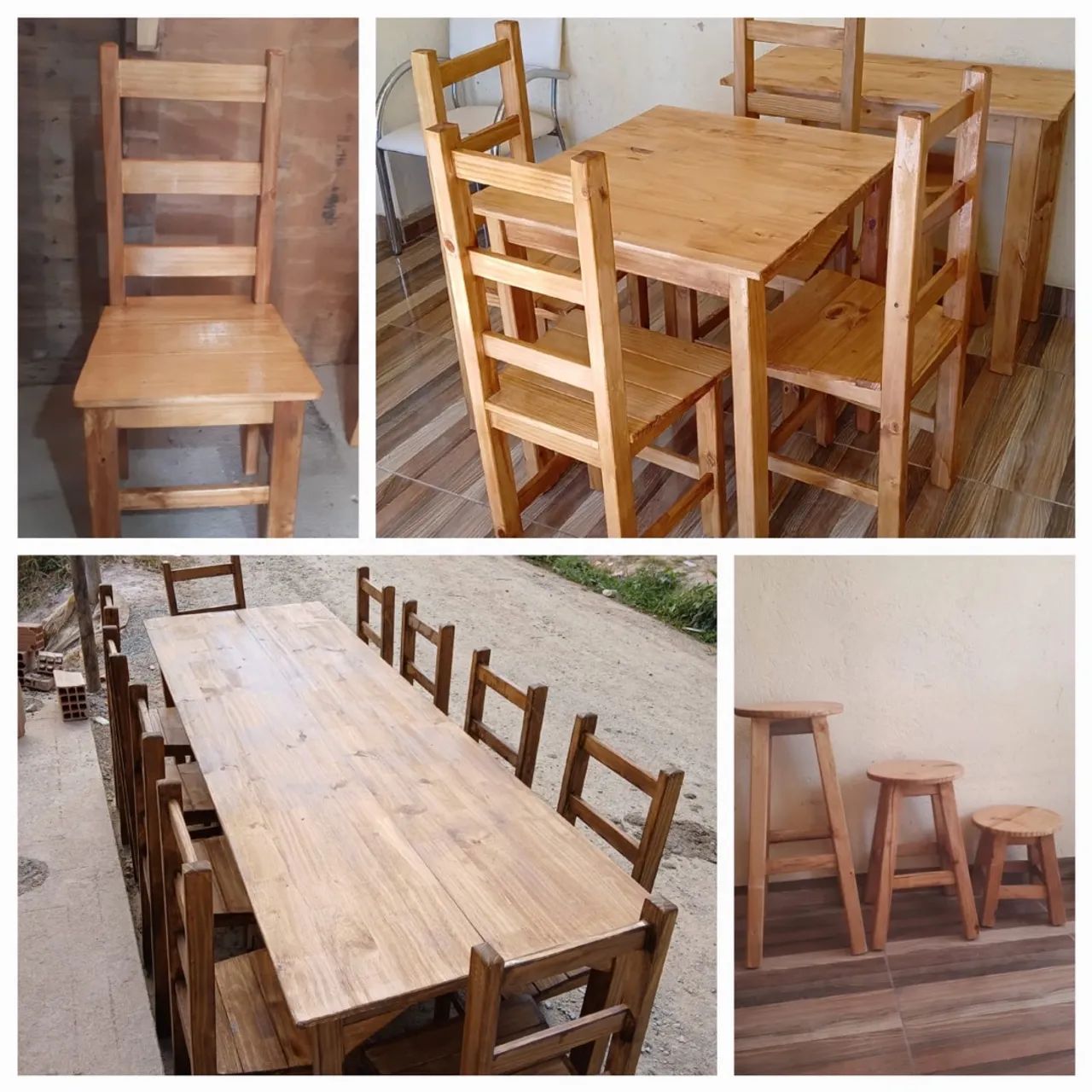 Mesas , bancos e cadeiras
