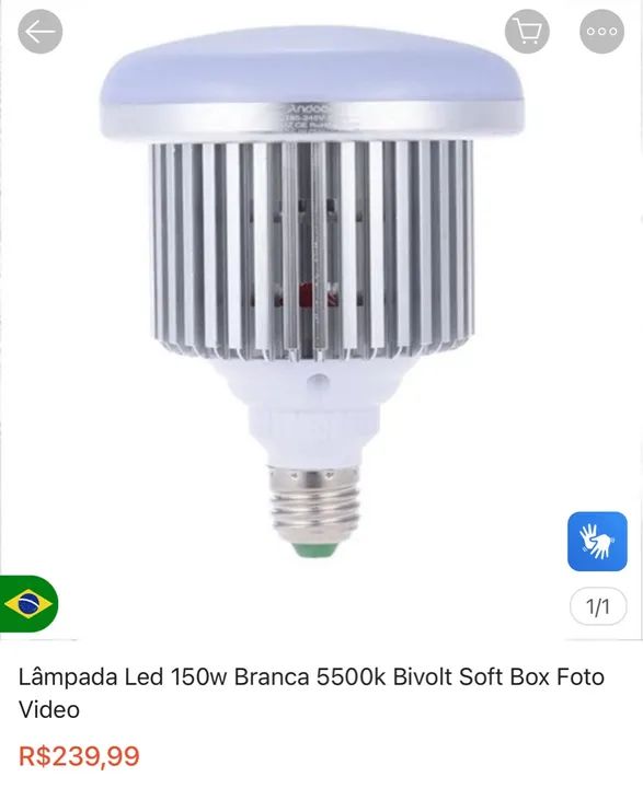 Lâmpada LED 150w Branca 5500k Bivolt Soft Box Foto Video