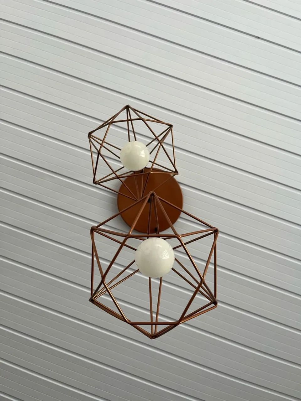 Lustre Pendente Aramado em Cobre - 2 Lâmpadas - Foto 3