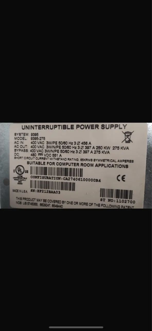 Nobreak Eaton 9395 de 275 kVA trifásico  - Foto 4
