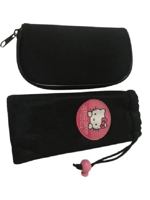 Porta Óculos Estojo/Case Kit Com 2 Unidades Hello Kitty E Zíper