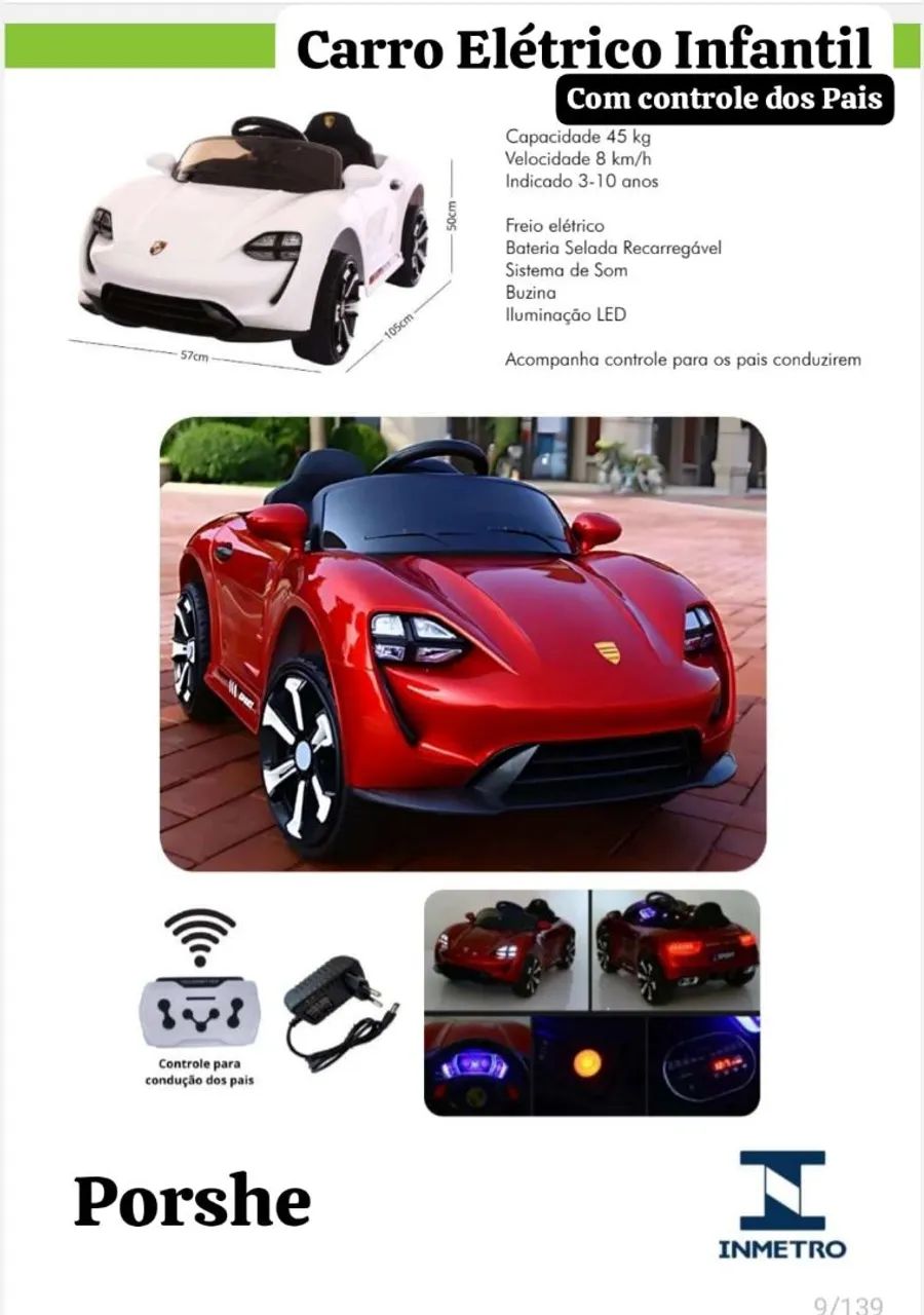 Carro Elétrico Infantil com Controle dos Pais