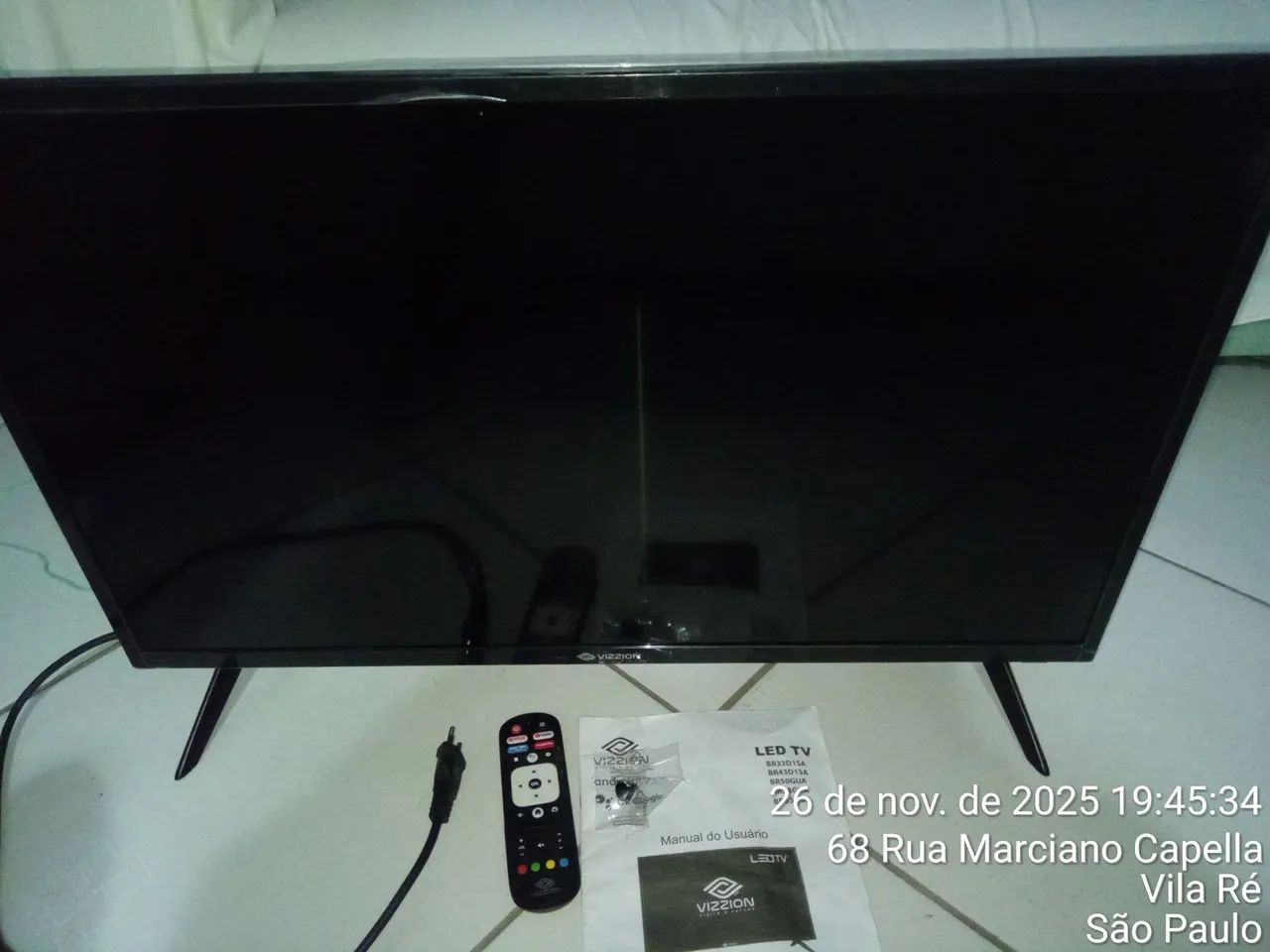TV Led 32, Marca Vizzion, estado de nova,pouco uso, com fio de antena 12 m - Foto 4