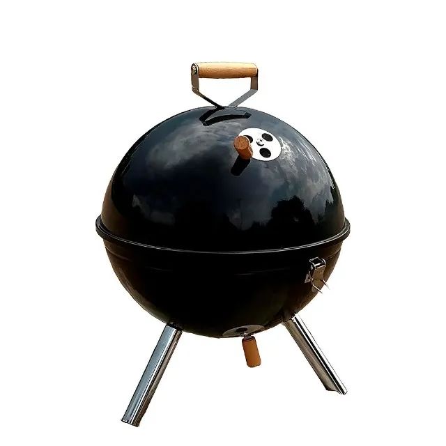Churrasqueira À Bafo Preta Portátil Metal Carvão Festa Costela Cozinha Assado Churrasco