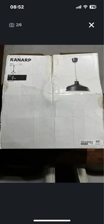 Luminária de teto IKEA USA (modelo RANARP preta - original SEM USO) - Foto 6