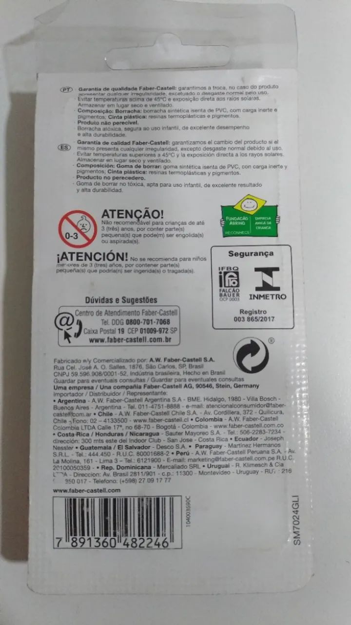 Borracha - Faber Castell (Verde e Rosa) - Foto 2