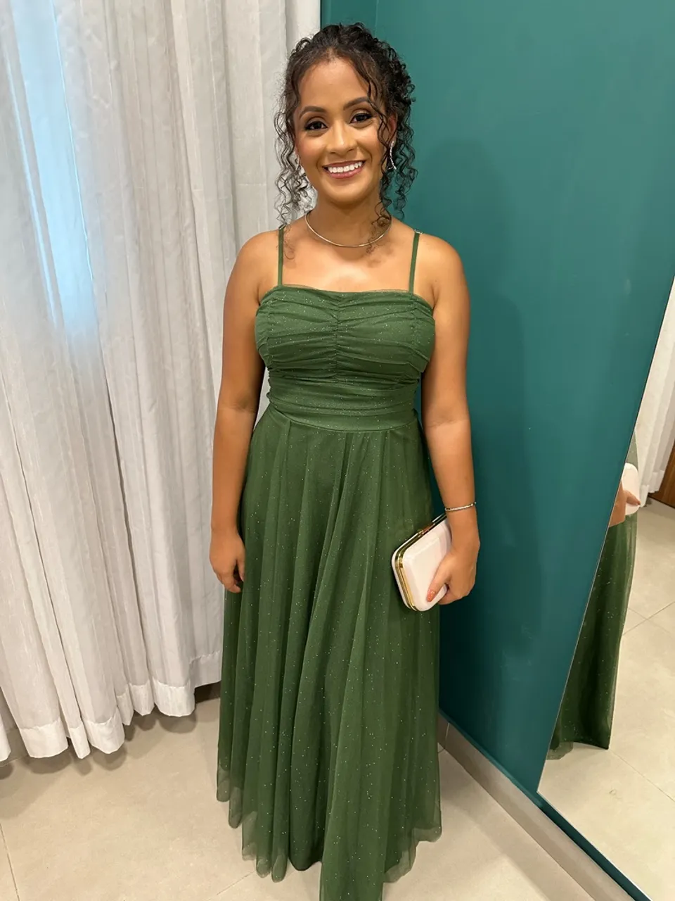 Vestido Longo Verde Brilhante