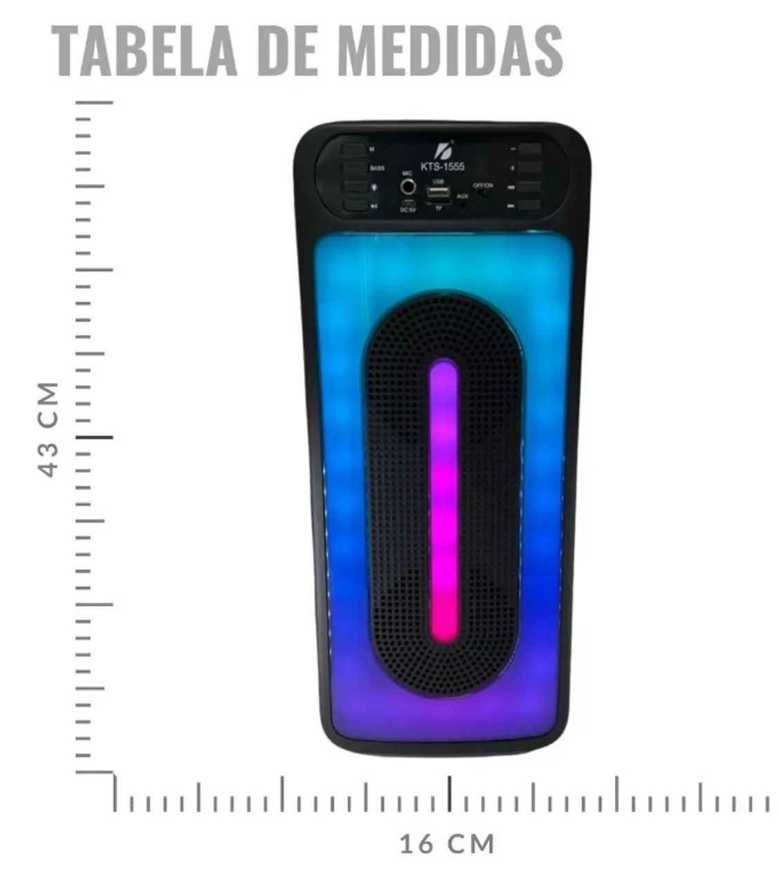 Caixa de Som Bluetooth com Luzes RGB - Foto 4