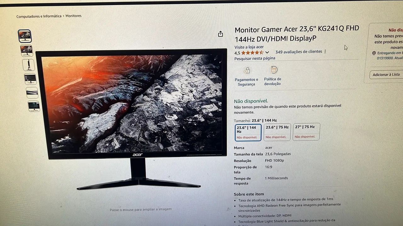 Monitor Gamer Acer 24.5'' Full HD 144Hz - Foto 2