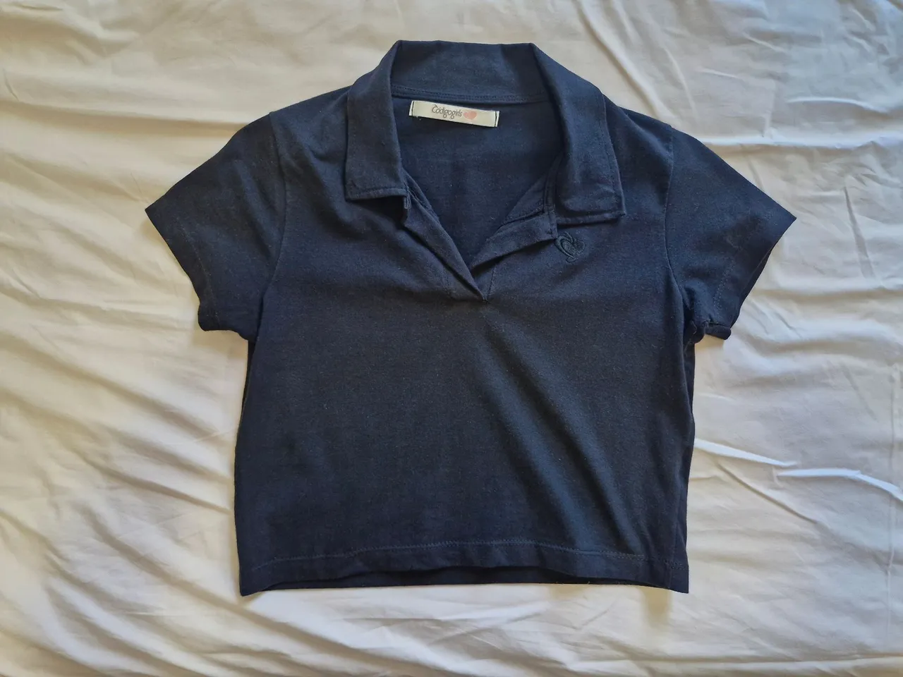 camiseta polo cropped, código girls P