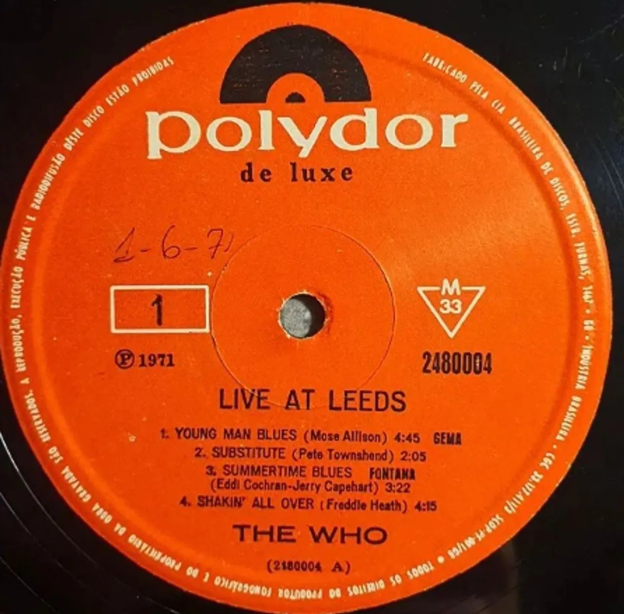 Disco de vinil The Who - Live At Leeds primeira prensagem