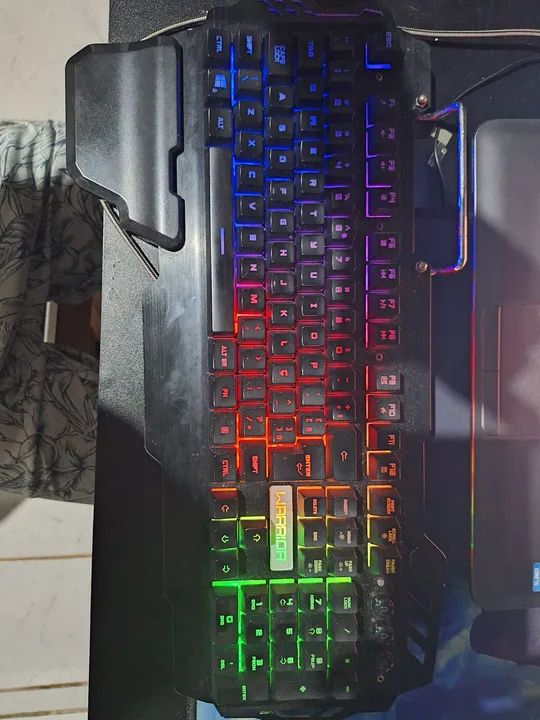 Teclado Gamer RGB WARRIOR e fone 