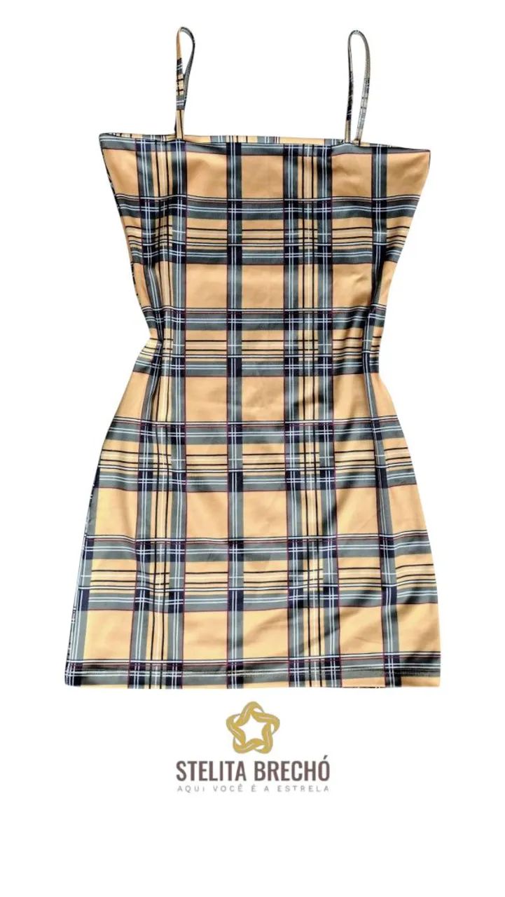 Vestido xadrez curto P