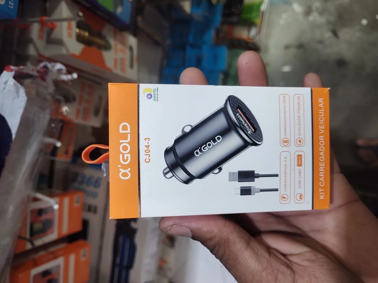 Carregador Veicular Rápido 20W A'Gold CJ04-3