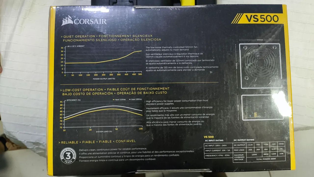 Fonte Corsair VS500 - 500W - Foto 3