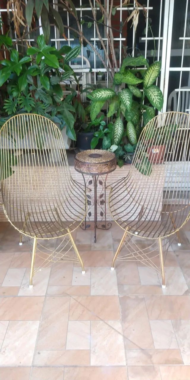 Duas Cadeiras de ferro para jardim/varanda/sala de estar década de 60 - antiguidade - Foto 2