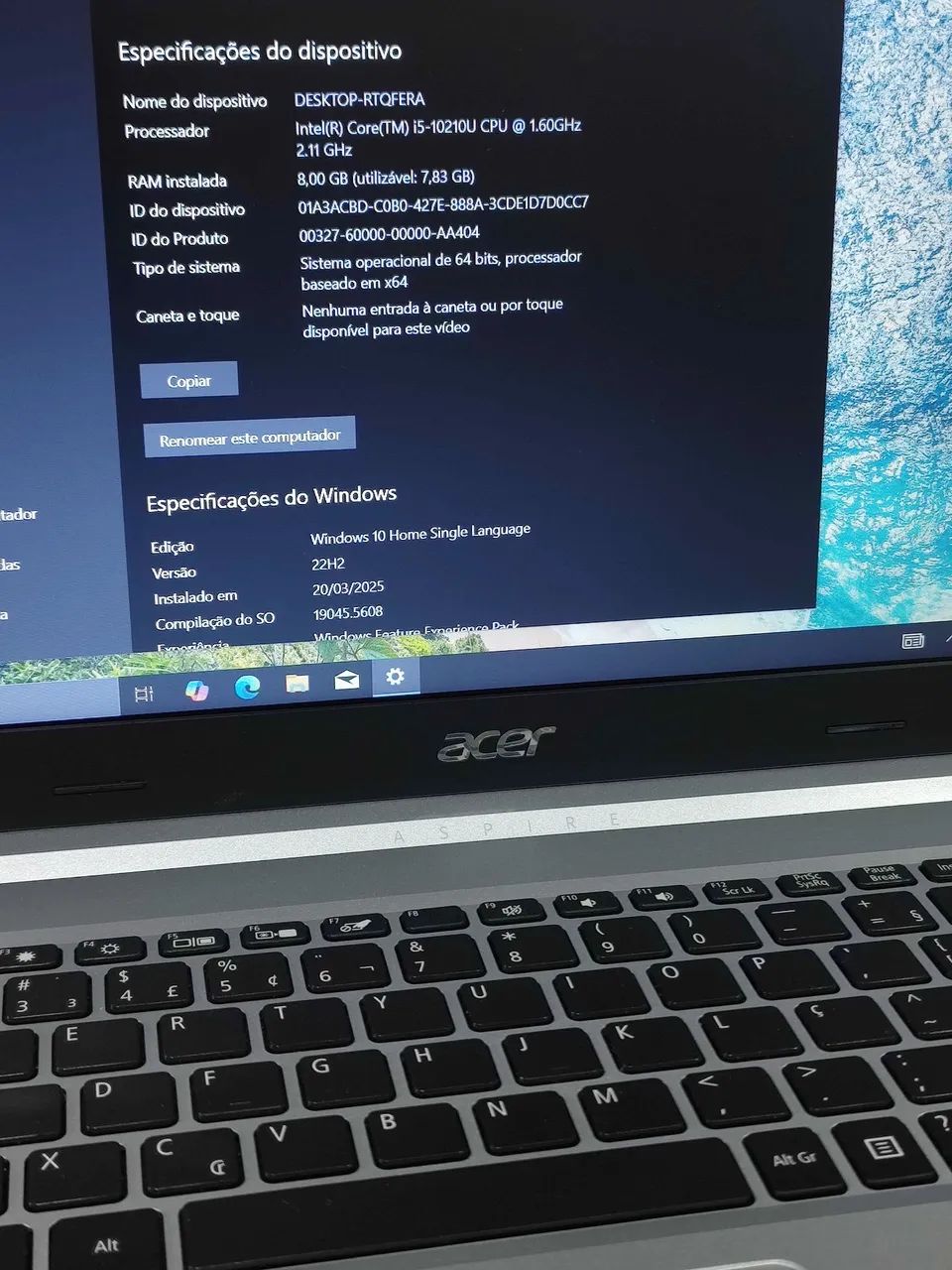 NOTEBOOK ACER i5 10ª COM SSD - Foto 3