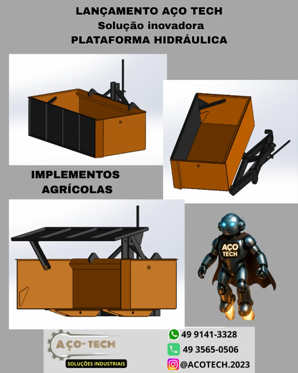 AÇO TECH SOLUÇÕES INDUSTRIAIS IMPLEMENTO PLATAFORMA HIDRAULICA