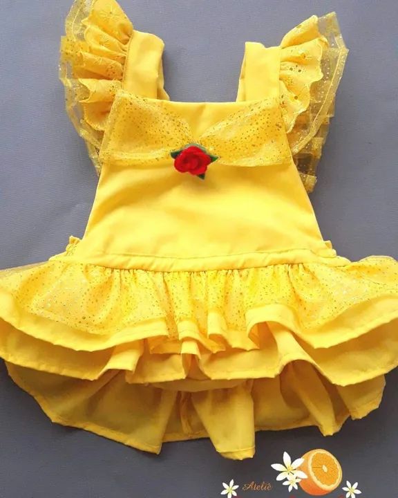 Vestido de Princesa Bela - Bebê