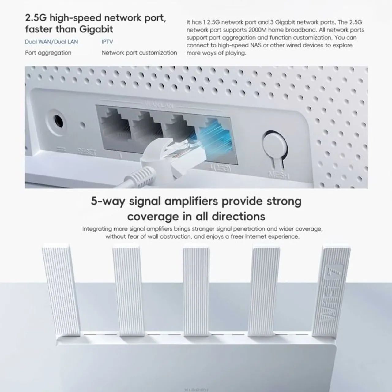 Roteador Xiaomi Be5000 Wi-fi 7 Mesh Porta 2.5g Dual Band - Foto 2