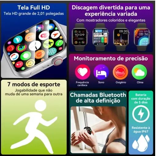 Smartwatch X9 Pro 2 Tela 2,01" AMOLED HD - Aceito cartão e entrego - Foto 2