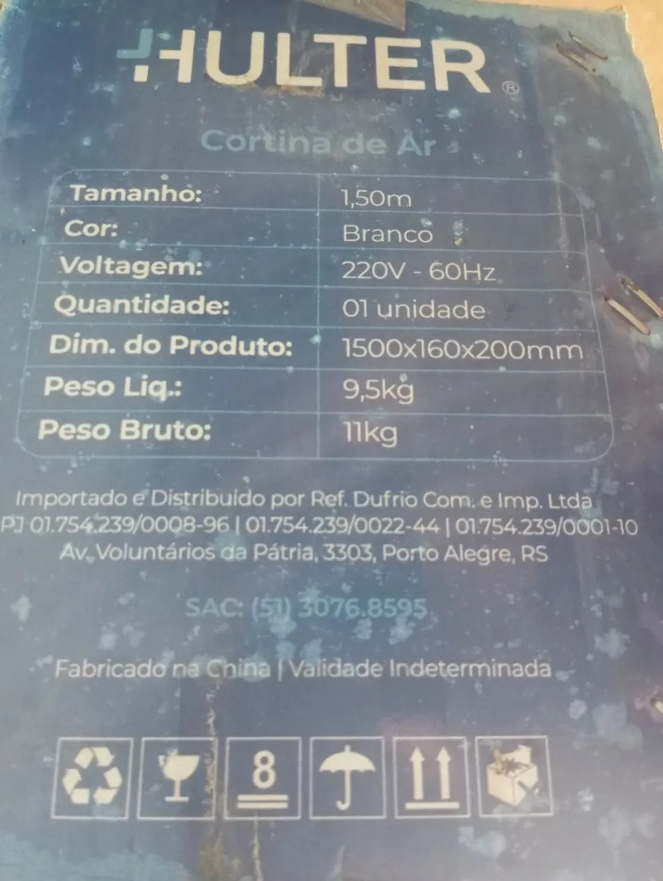 Cortina de Ar HULTER 1,50m Branco