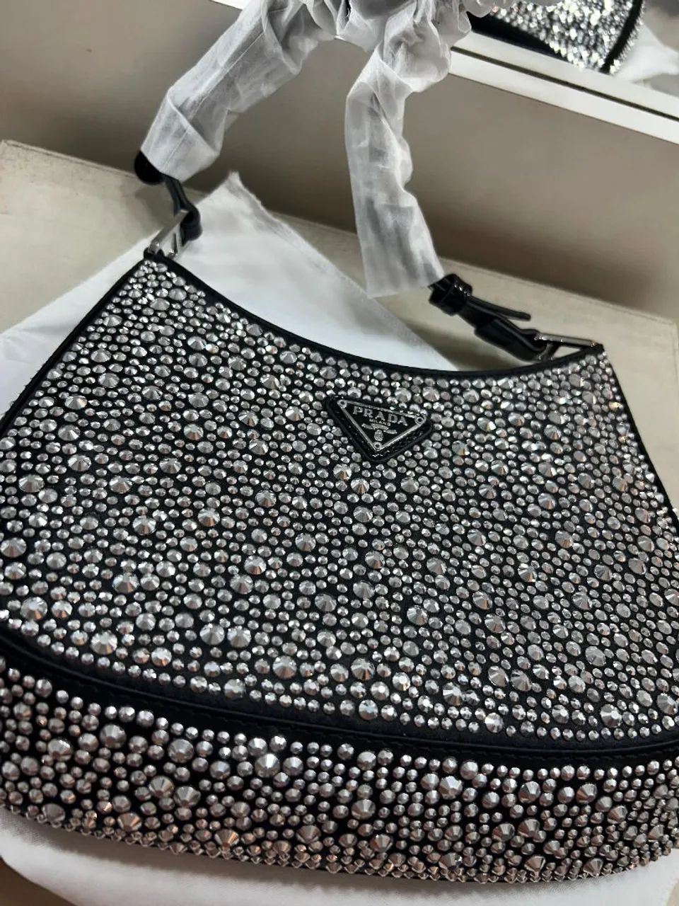 Bolsa prada Cleo cravejada - Foto 2