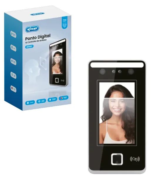 Relógio Ponto Digital Knup KP-RE1037 com Reconhecimento Facial Biometria E Cartão - Foto 2