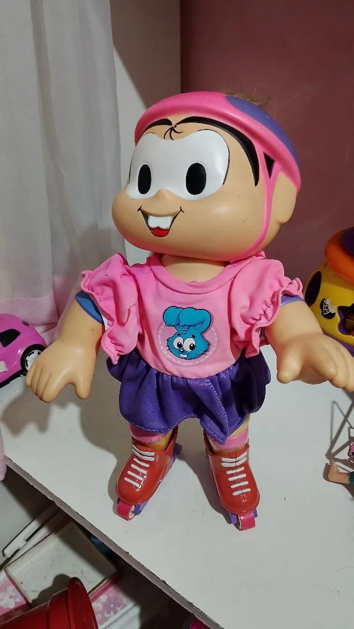 Boneca antiga Mônica Patinadora