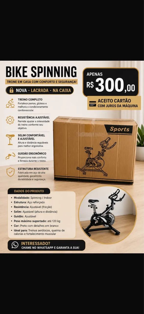 Bicicleta ergométrica NOVA- 120kgs