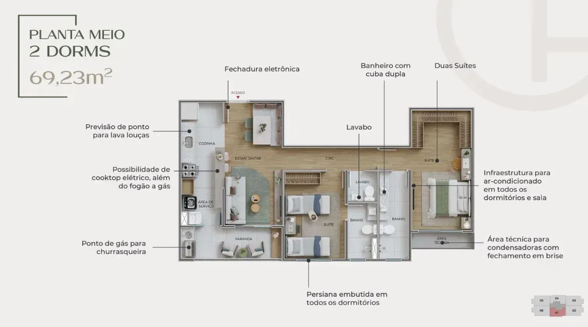 PLANTA 69m²