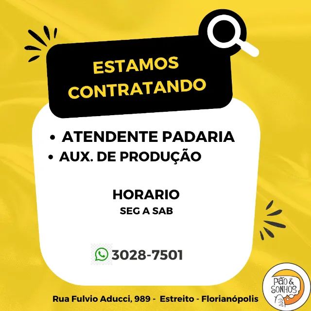 Auxiliar de Produto e Atendente de Padaria Manhã