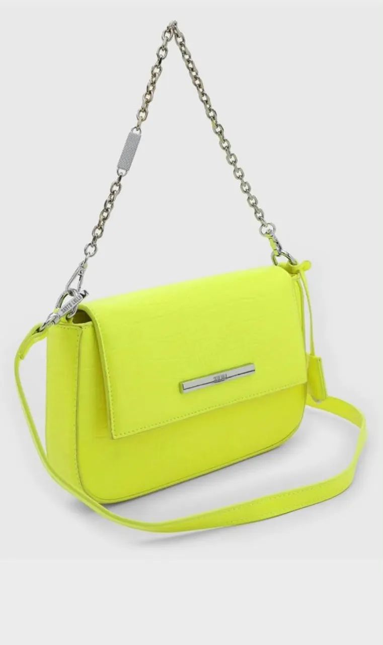 Bolsa Shoulder Santa Lolla Retangular - Neon Amarela.  - Foto 2