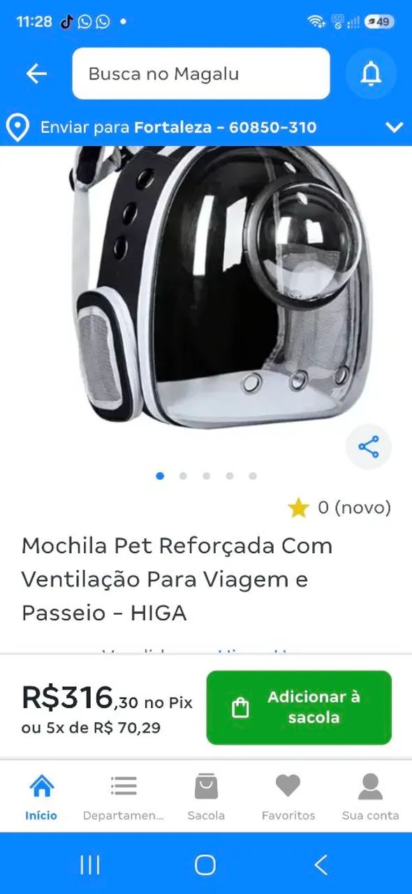 Mochila transparente para gatos
