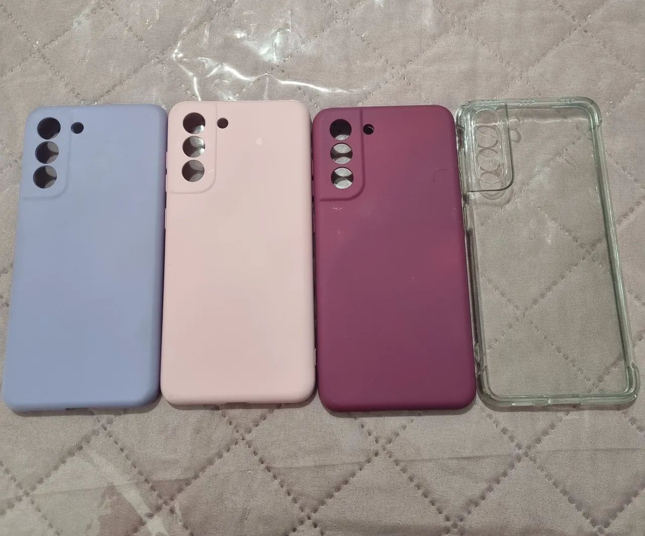 4 Capa nova  celular S21 fe lilás, rosa, marsala e transparente 
